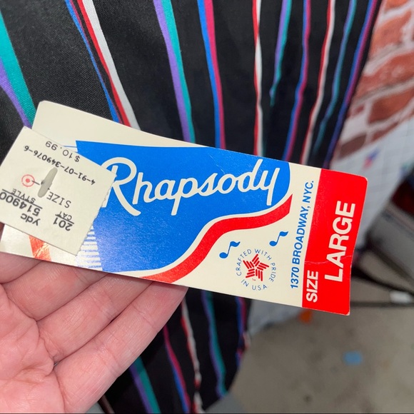 Rhapsody vintage Striped deadstock new with tags Large NWT - Picture 7 of 9